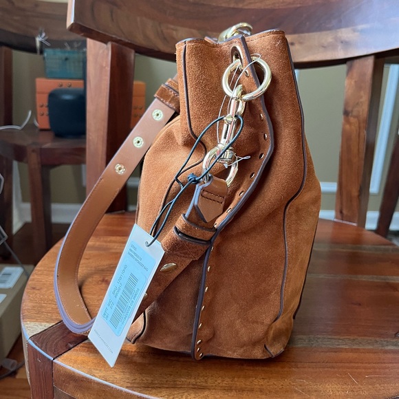 Rebecca Minkoff Whiskey Equestrian 
Darren Studded Suede Leather Shoulder Bag - Picture 13 of 16